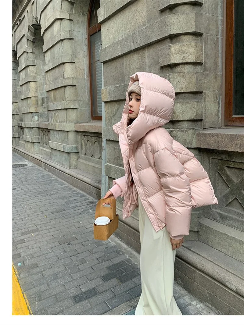 Cotton Jacket 2024 New Fashionable and Versatile Western Style Short Style Hooded Thick Cotton Jacket Loose Winter Cotton Jacket