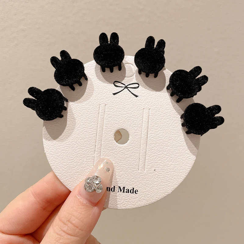 6 velvet black rabbits