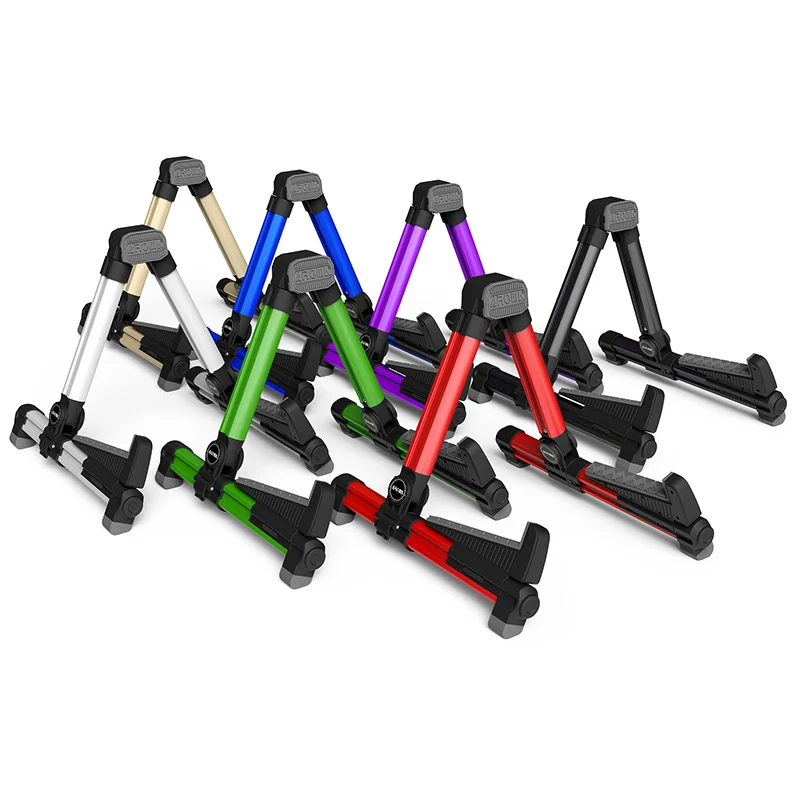 

AROMA Aluminum Alloy Foldable Guitar Stand Universal A-Frame Stand for Guitar Ukulele Bass Mandolin Stringed Instruments 7 Color
