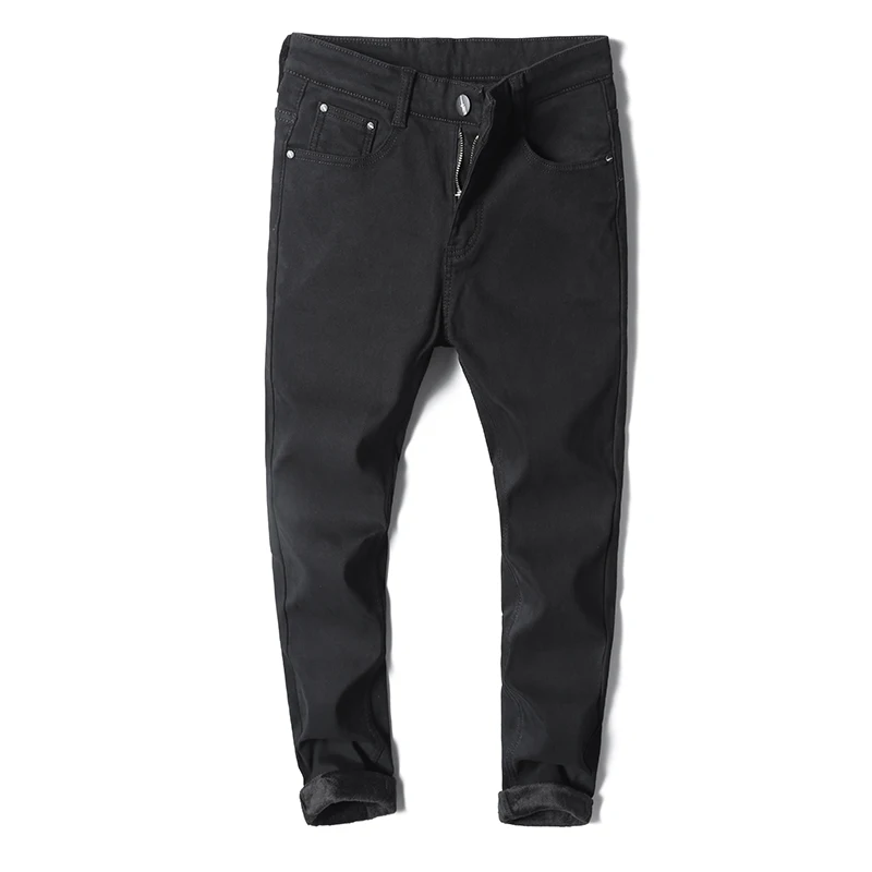 Man Lamb Fluff Pants Washing Stretch Jeans Casual Slim Fit Trousers Male Plus Size Pencil Pants Denim Skinny Jeans for Men denim pants denim trousers men trousers