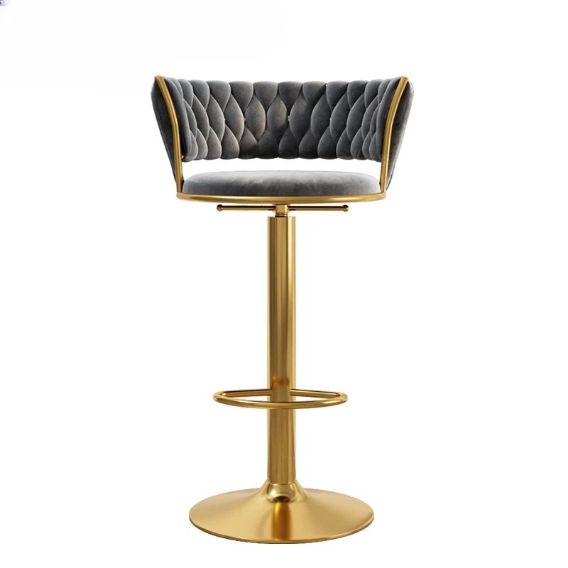 

Lifting and rotating household light luxury pre modern minimalist armrest cashier beauty high stool