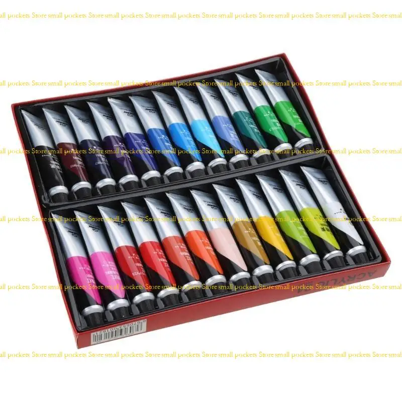 R1WD 12/24 색상 전문 아크릴 페인트 20ml 드로잉 그림 안료 어린이를위한 손으로 그린 ??DIY