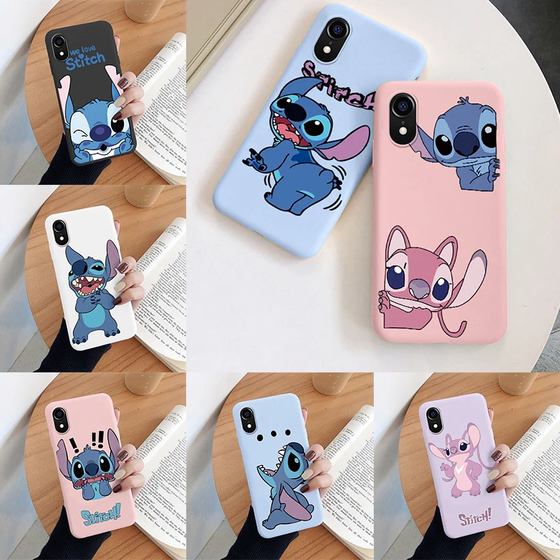 For Iphone X Xs Max Xr Case Stitch Cartoon Funny Back Cover Soft Silicone Camera Protective Cover Fundas For Apple Iphone Xsmax
