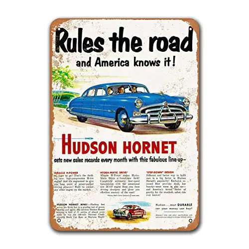 Coffee Club Wall Decor Dormitorio Hudson Hornet Tin Metal Signs Vintage Cars Bar Poster Garage Man Cave Restaurant 8X12 Pollici