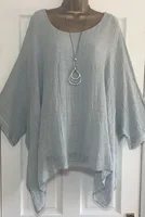 2023 automne femmes vêtements mode manches chauve-souris couleur unie ample col rond 3/4 manches décontracté élégance Femme Blouse haut pour femme 4