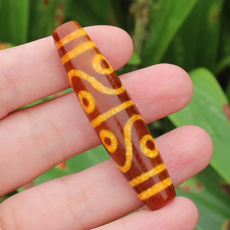 Around 13x50-58mm Ancient Tibet Dzi Agate Different Patterns  ,Lucky Symbol,Powerful Amulet,For DIY Jewelry Making !