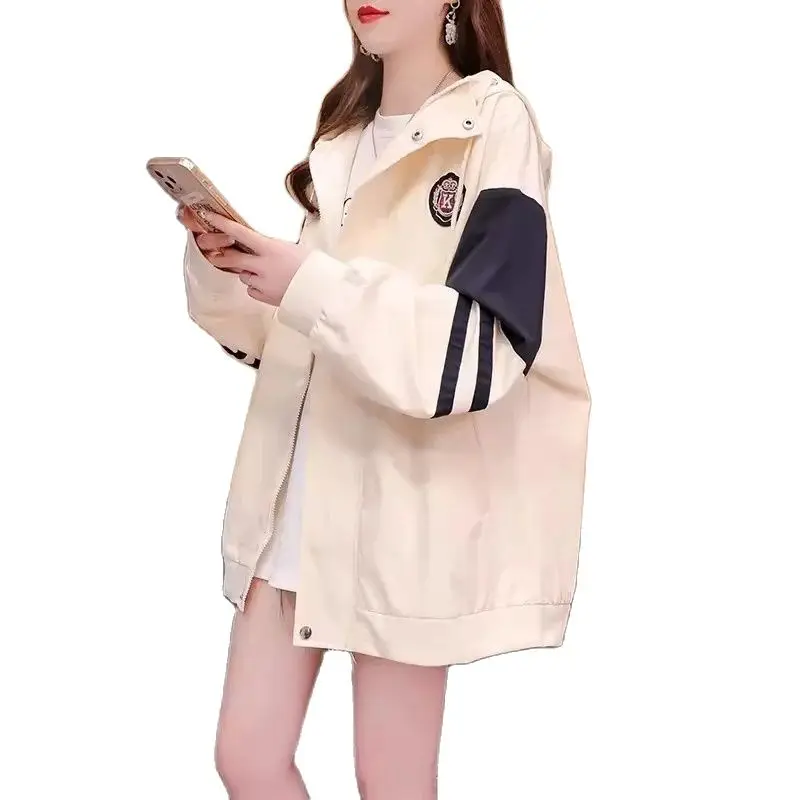 Women's Jacket Cardigan Trench Coat Women's 2024 Spring and Autumn New Loose and Popular Baseball Jacket Trendy Commuting top S8