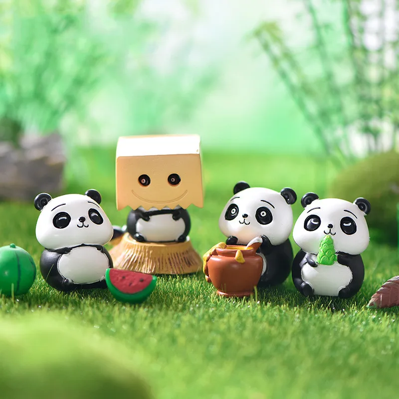 Cute Kungfu Panda Figurines Fairy Garden Statue Mini Animal Miniature Figurine Gnomes Moss Terrariums Garden Ornaments