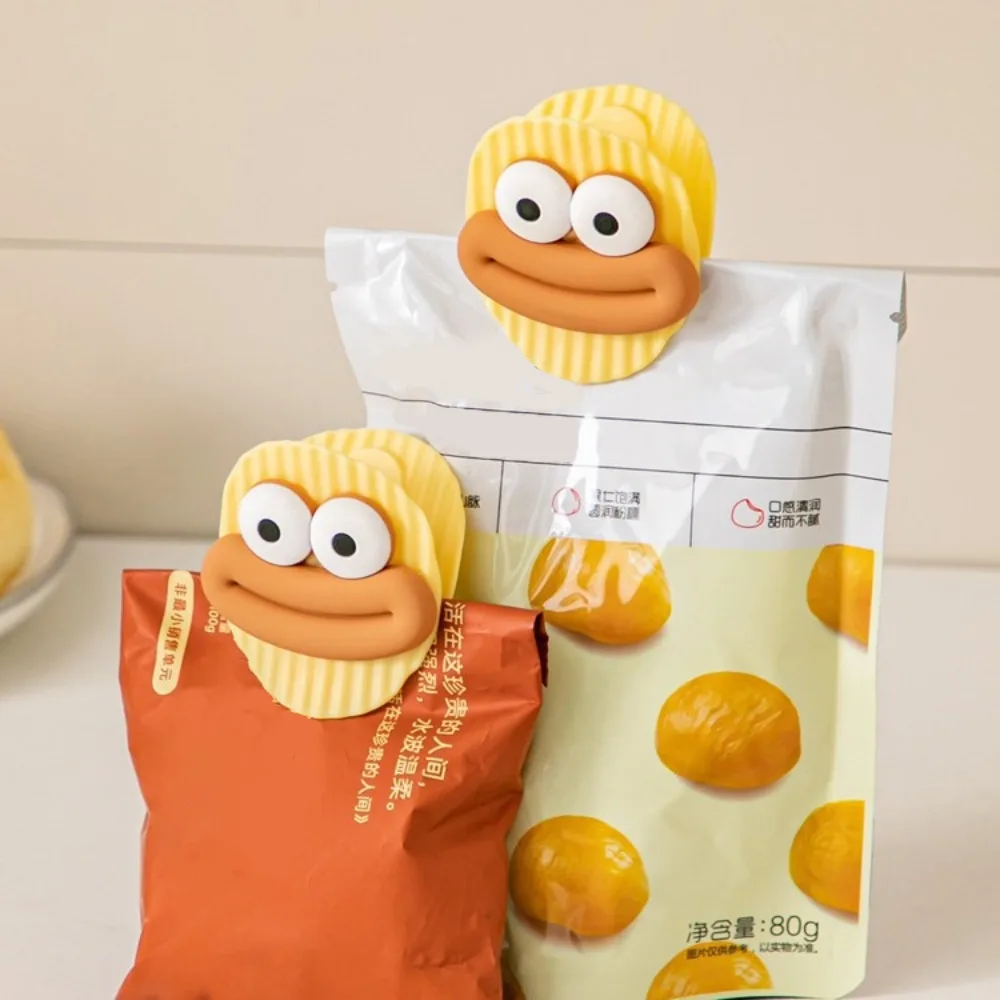 Sealing Clips Cute Creative Potato Chip Shape Sealing Household Snack Bag Clip Kitchen Food Clip Fresh-keeping Moisture-proof Sealing sealing clips bag clips bread bag clips kitchen bag clips storage bag clips