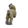 Korean Teddy Poodle Small Dog Pet Dog Winter Clothes Four Legged Coat Thick Down Cotton Jacket for Warmth and Cold Protection 6
