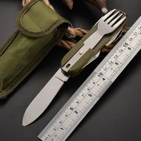 7 in 1 Multifunctional Outdoor Cutlery Portable Knife Spoon Fork Opener Can Opener Picnic Camping Hiking Trip Foldable Cutlery 3