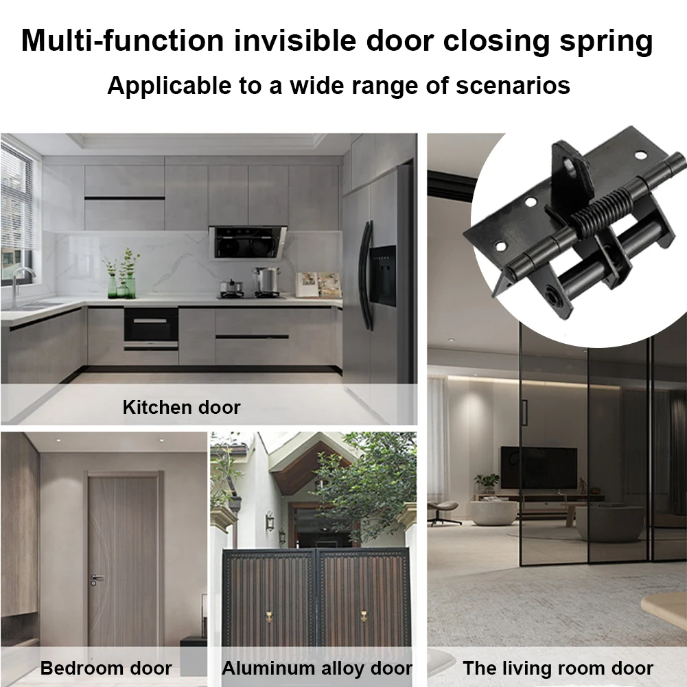 Self Closing Spring Door Hinge Mute 4 Inch Cabinet Door Hinge Invisible Automatic Closer Anti-Rust Household Hardware