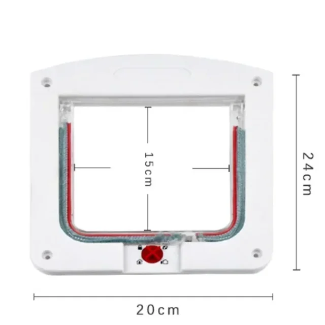 1PC Cat Dog Flap Door with 4 Way Locking Kitten Small Pet Dual Entry and Exit Door Weatherproof Pet Safety Doors 6