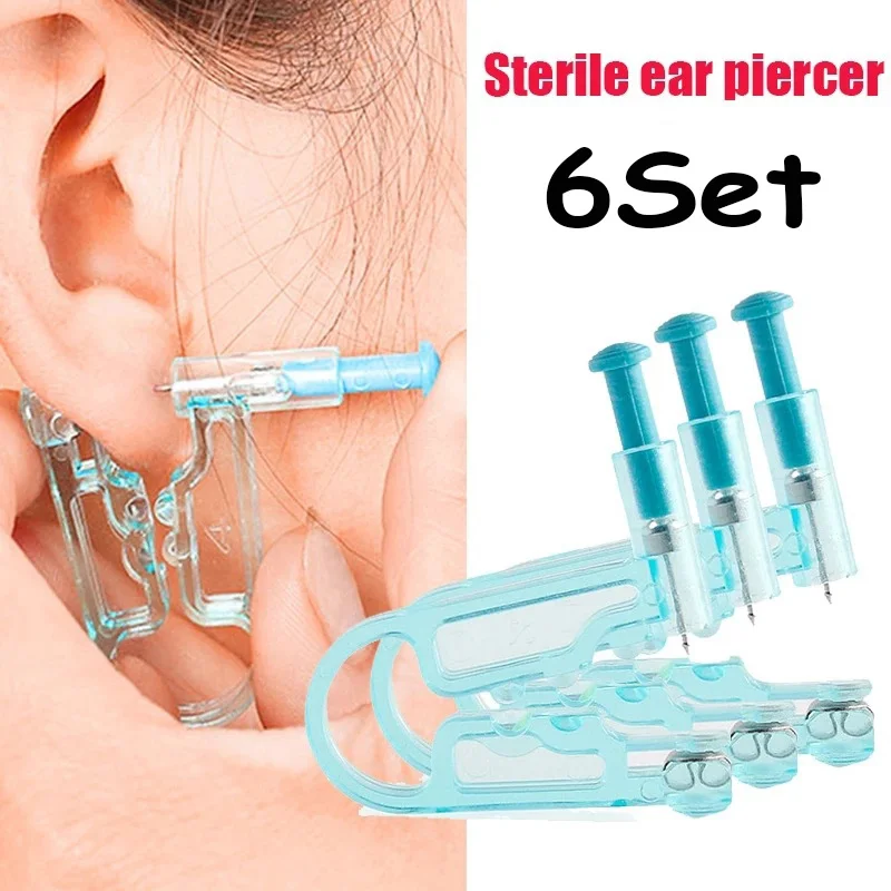 1/5/4/2/6Pcs Disposable Painless Ear Piercing Healthy Sterile Puncture Tool Without Inflammation for Earrings Ear Piercing Gun 