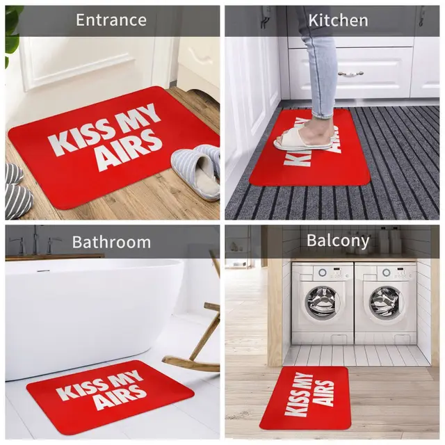 Csókolja Meg Az Airs Doormat Szőnyegszőnyeg Szőnyeg Lábpoliter Poliészter Nem Csúszás Párnás Előszoba Folyosó Konyhai Hálószoba Erkély Wc - Image 5