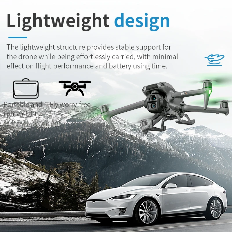 STARTRC For DJI Air 3S/Mavic Air 3 Landing Gear Folding Heighten Support Legs Quick Release Landing Skid Drone Accessories rc aircraft landing gear wheel