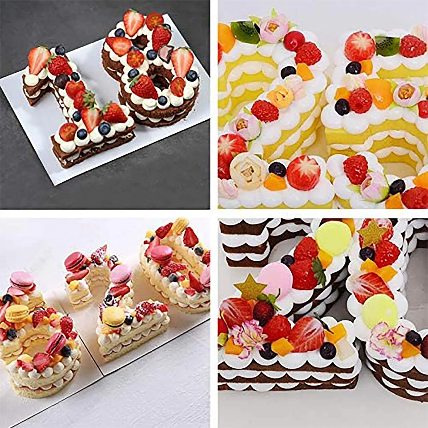 10Pieces Whole Set Large Silicone Number Mold Number Cake Moulds Baking Tray For Birthday Wedding 10 Inch decorating DIY mould