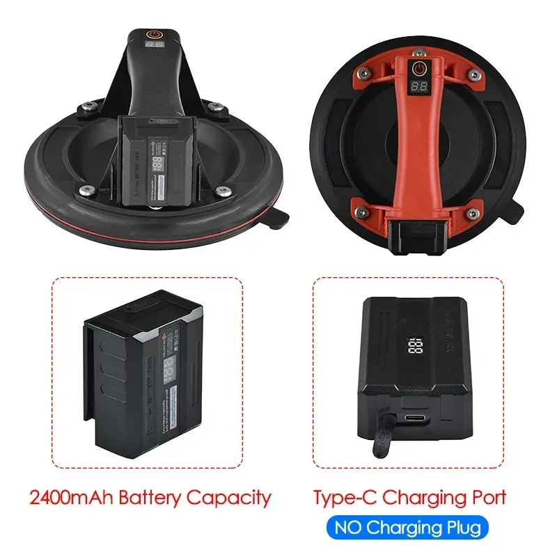 Vacuum Suction Cup Vacuum Sucker 8inch Electric Vacuum Suction Cup Heavy-Duty Hand-held Glass Granite Tile Lifter Manual Lifting Vacuum Suckers 200KG Load