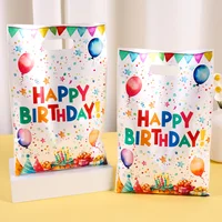 10/20/50pcs Happy Birthday Gift Bags Colorful Party Favor Bags Plastic Tote Bags for Kids Adults Happy Birthday Party Decoration 1