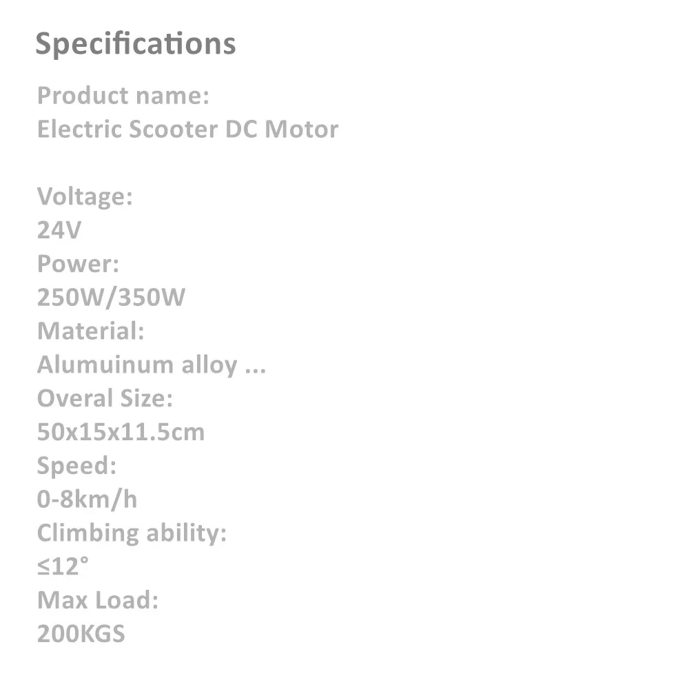 JayCreer 24V 250W/350W DC Brushless Motor For Mobility Scooters 4
