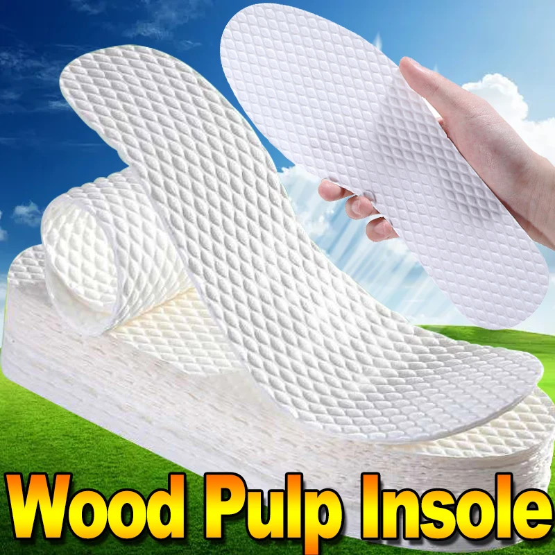 Description Picture 4 of itemSummer Thin Disposable Insoles Natural Wood Pulp Insole Women Men Breathable Deodorant Sweat Absorption Shoe Pads 1/6/10Pairs