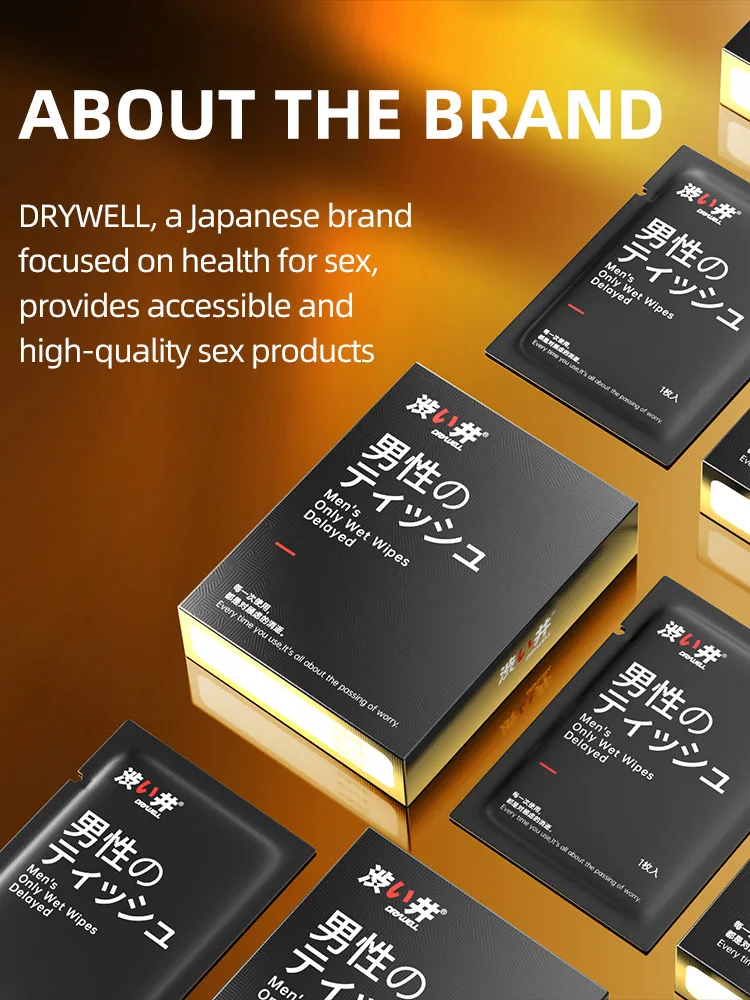 DRY WELL Delay Wipes Long-lasting Delay 8pcs Portable Blowjob Sex for Men Enhanced Version Adult Products