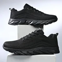 Extra Large Size45-46 Code Super Cross Border New Men's Shoes Light Soft Bottom Running Shoes Knitted Breathable Lightweight