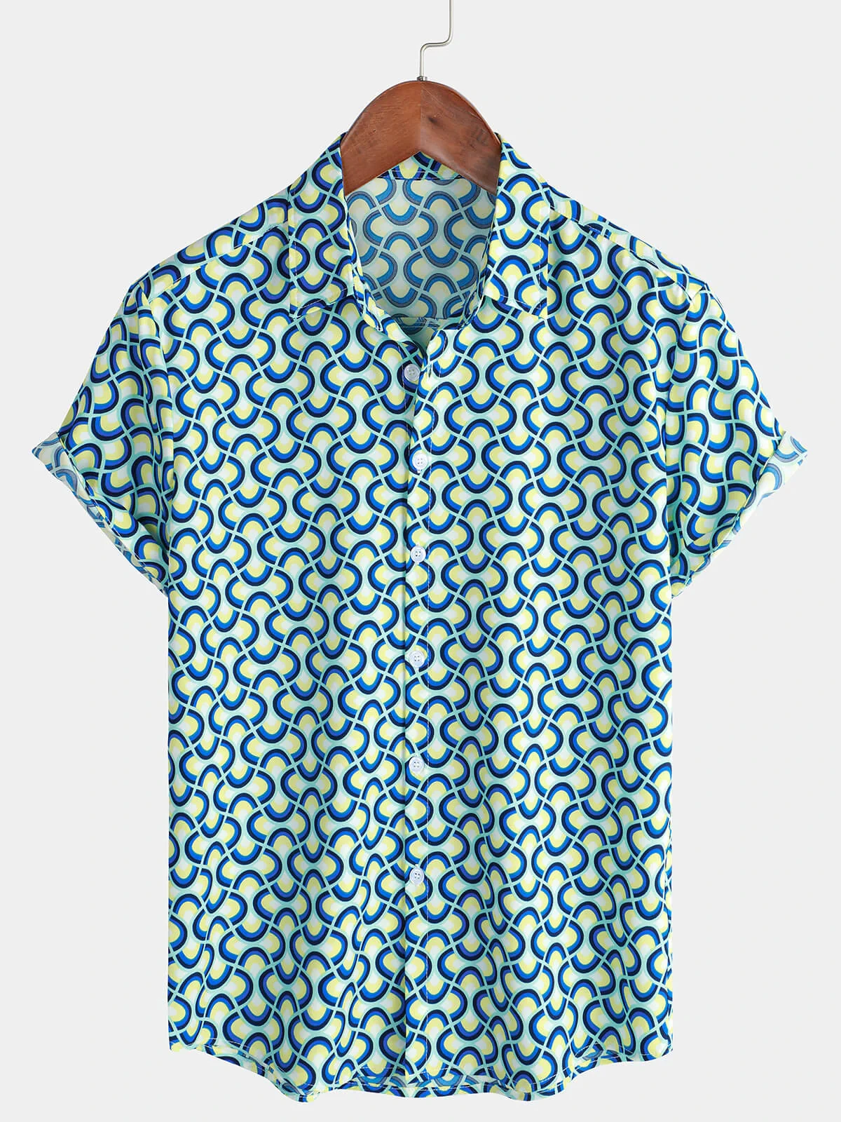 Mens Striped Casual Holiday Short Sleeve Orange Summer Button Down Shirt Hawaiian Shirt Summer Spring Lapel Button Down