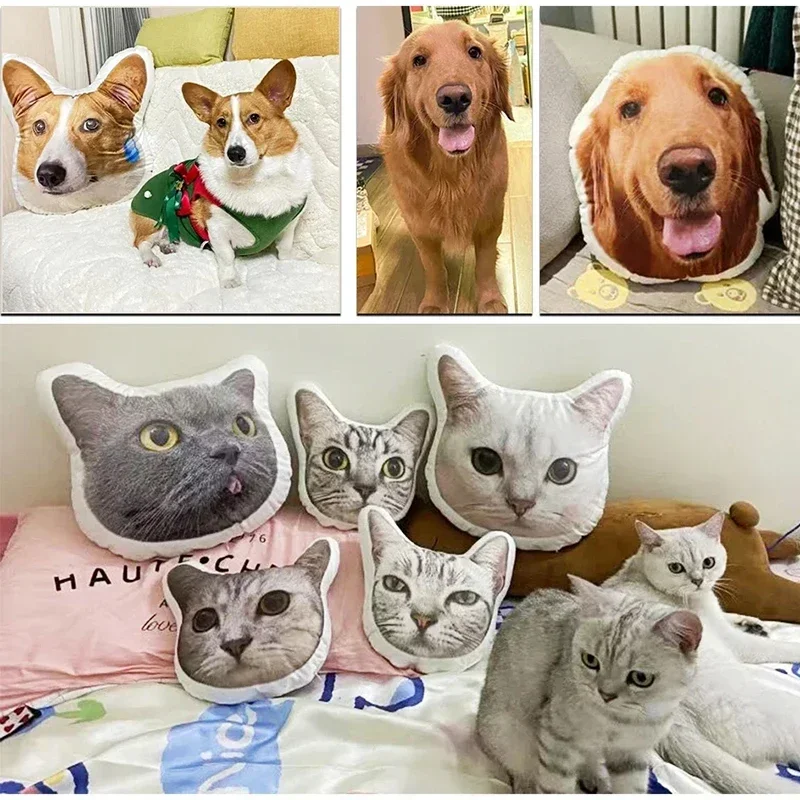 DIY Personalized Photo Custom Pillow 3D-Printed Pet Dog Cat Cushion Cartoon Animal Pillow Sofa Bed Decors Unique Birthday Gifts 4