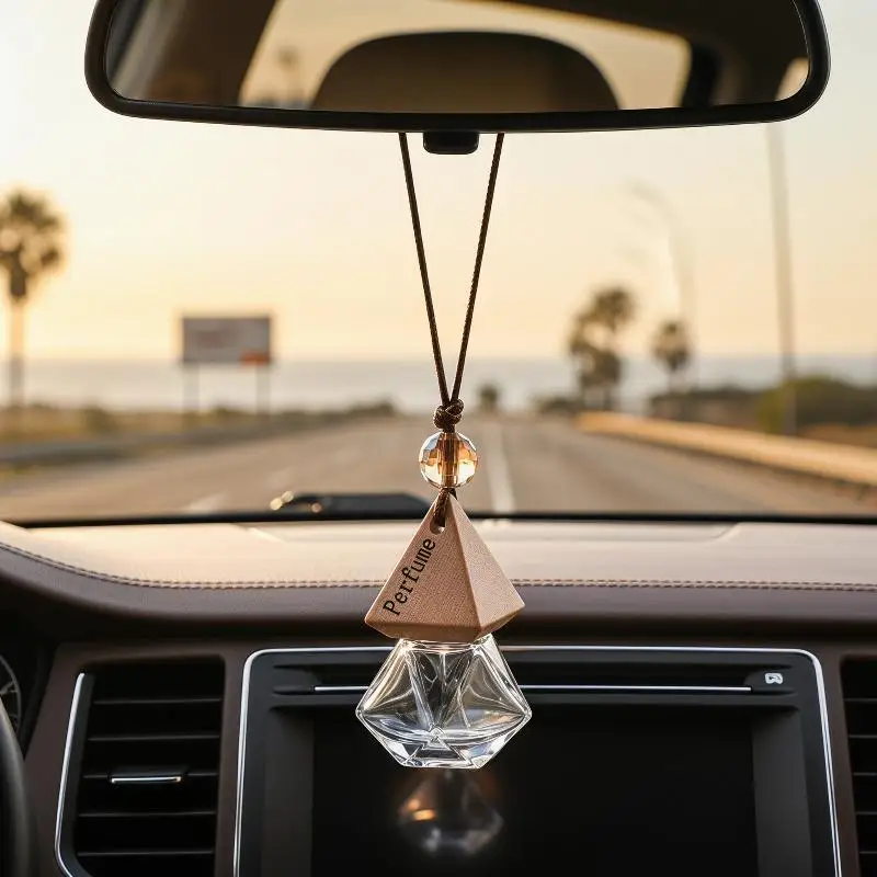 Bottiglia di Profumo per Auto, 1 Pezzo, Diffusore di Oli Essenziali in Vetro Vuoto, Decorazione Aromatica