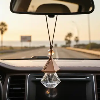 Bottiglia di Profumo per Auto, 1 Pezzo, Diffusore di Oli Essenziali in Vetro Vuoto, Decorazione Aromatica