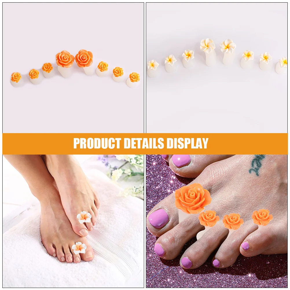 16 Pcs Toe Divider Spreaders Tool Separators for Pedicure Silica Gel Nail Salon Tools