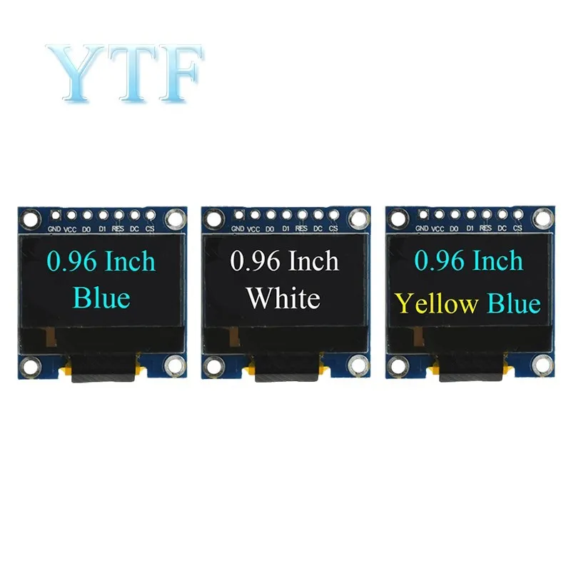 

0.96 Inch IIC SPI Serial 7Pin White/Blue/Yellow Blue/Yellow OLED Display Module SSD1306 12864 LCD Screen Board
