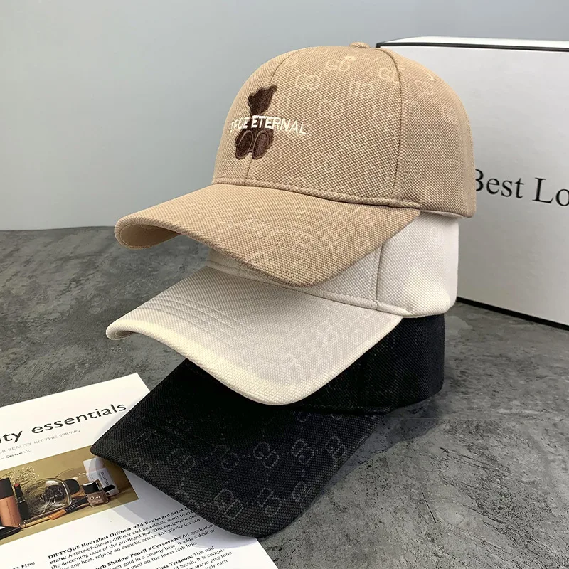 Female Cute Bear Baseball Cap Fashion Autumn/Winter Sun Hat Female Sun Protection Duck Hat baseball cap,sun hat
