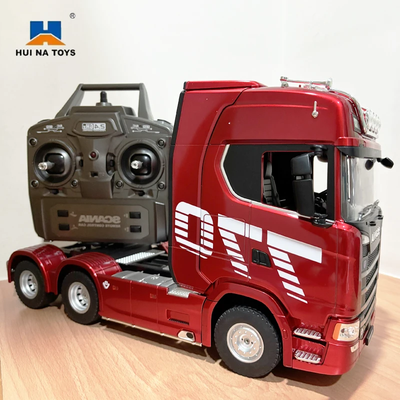 HUINA 1501 770S Alloy Tractor 19CH RC Truck 1/18 2.4G remote control Engineering Trailer Truck with Light Sound Toys XMAS Gifts