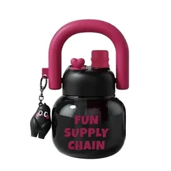 Large Capacity 800 ml Summer Sippy Cup with Lid and Pendant - Ideal for Juice, Milk, Bubble Tea, and Coffee (Black)
