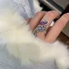 Noble Elegant Wedding 925 Sterling Silver Fashion Enamel Peacock Open Rings For Women Girl Lady Anti-Allergy LR041 3