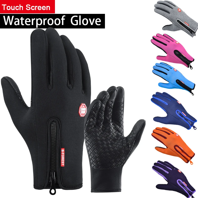 Winter Gloves For Men Bike Cycling Gloves Windproof Cold Proof Full Finger Outdoor Waterproof Bicycle Motorcycle Riding Mitten
