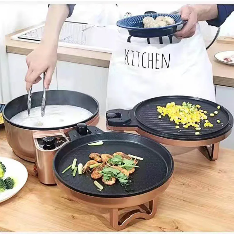 

Бытовая электрическая машина для выпечки Shabu, три в одном, можно разобрать, углубленный, увеличенный, двусторонний нагревательный блин