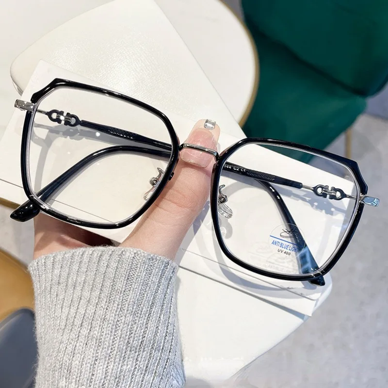 Ultraleichte blaue blockierende Brille Mädchen Retro grüner Rahmen einfache Brille blaue Licht Lünette transparente Brille für Frauen – Detail 4