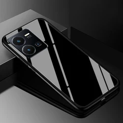 Premium Protective Hard Back Bumper Case with Tempered Glass Cover for vivo Y03 (1)