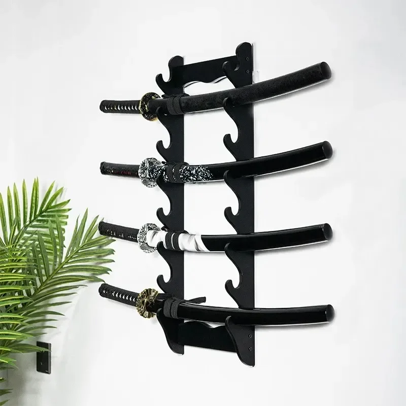 thumbnail image 2 of Ekkhysis Kylin Sword Wall Mount 3-Tier Velvet Padded Hook Katana Holder 2 of 14