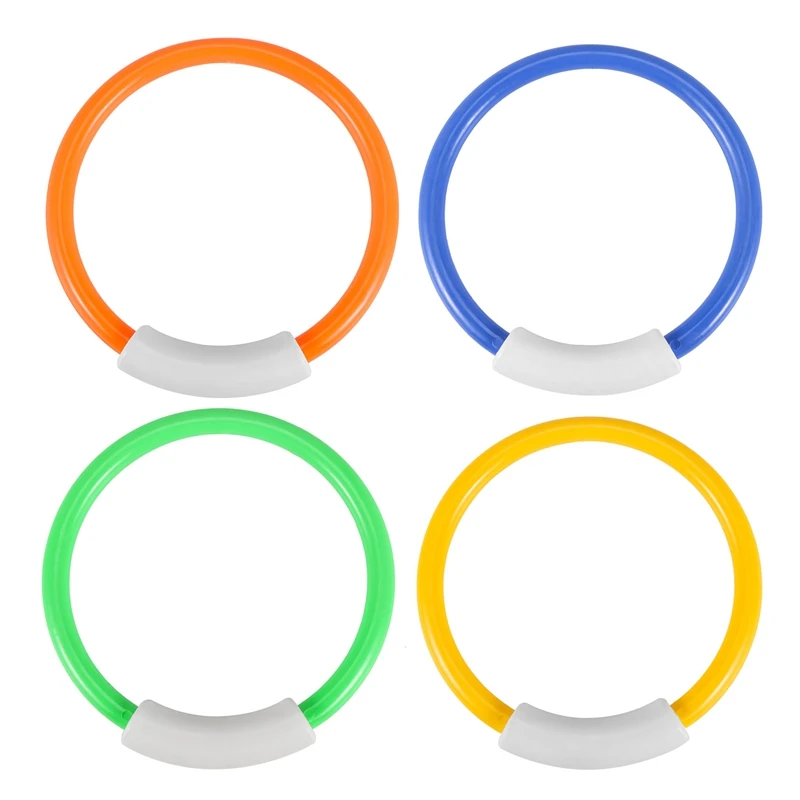 

Diving Rings Swimming Pool Toy Rings 4 Pack Toys For Kids Plastic Diving Ring Colorful Sinking Pool Rings Dive Training