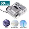 Portable 60X Handheld Magnifying Glass Mini Pocket Microscope Loupe Currency Detector Jeweler Magnifier With LED Light 2