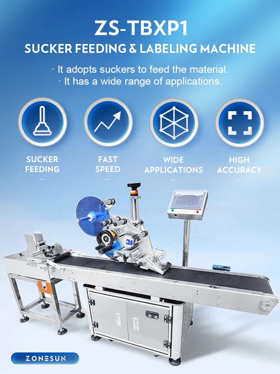 ZONESUN ZS-TBXP1 Flat Surface Sucker Feeding & Labeling Machine