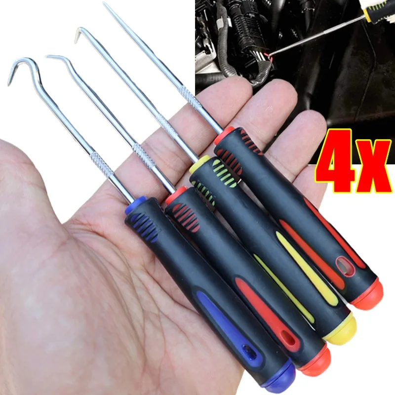 Car Auto Vehicle Oil Seal Screwdrivers Set O-Ring Seal Gasket Puller Remover Pick Hooks Tools Sealing Repair Accessories 4Pcs oil seal screwdrivers o ring seal set pick and hook set sealing repair tools seal remover