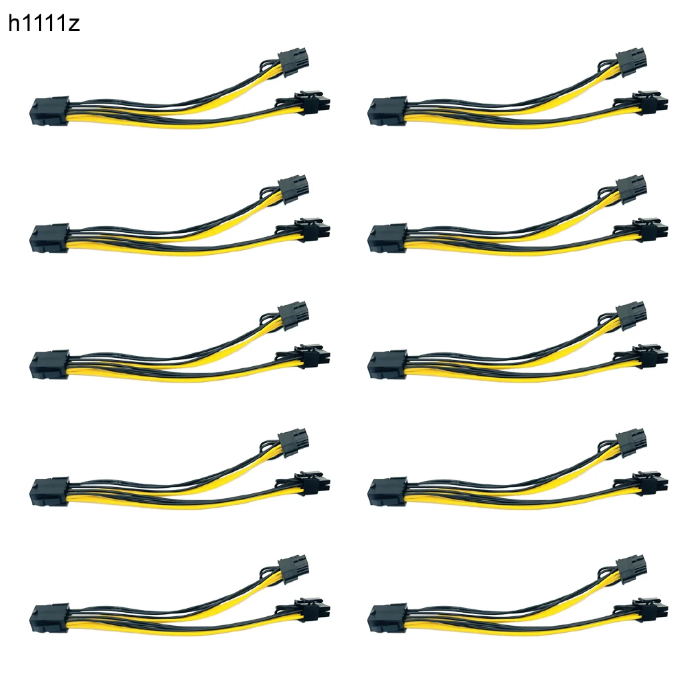 Pinos Pci Express para Dupla Pcie Mais Pinos Cabo de Alimentação Placa Gráfica Placa de Placa Gráfica Pcie Riser Gpu Mineração Cabo de Dados de Energia 20cm 10 Peças