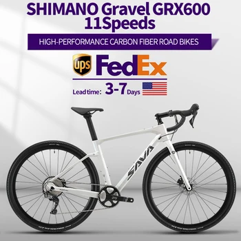 SAVA Gravel Bike Carbon Fiber Frame Gravel Adult Road Bike All Terrain Off-Road Bike Belt GRX 11 Speed Racing Bike 1