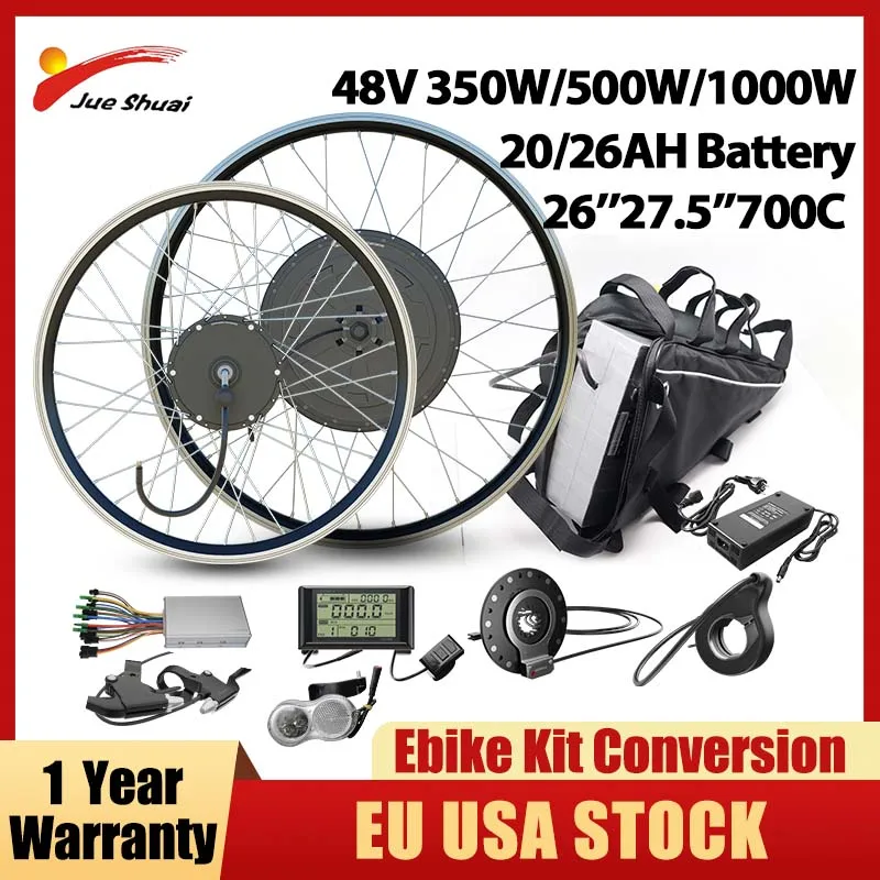 350W500W1000W Electric Bike Conversion Kit with Battery 20AH 26AH Ebike