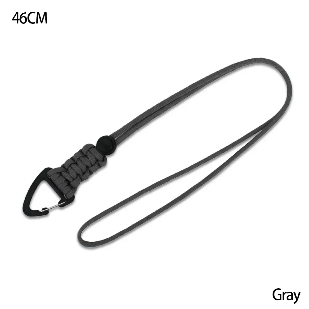 Braided Nylon Paracord Keychain with Metal Triangle Buckle and Carabiner